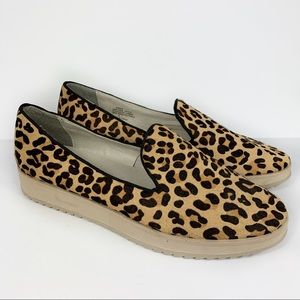 Andrew Stevens Leopard CalfHair Lug Sole Flatforms
